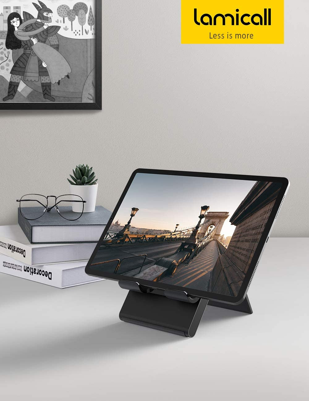 Adjustable Tablet Stand Holder - Foldable Desktop Stand Charging Dock for Desk Compatible with Ipad Air Mini Pro 9.7,12.9, Phone 12 Mini 11 XS Max XR X plus S10 S9 S8 Smartphones (4-13”)