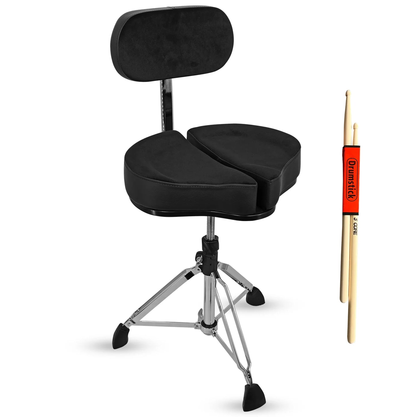 5Core Drum Throne Padded Guitar Stool Backrest Drummer Seat for Adults & Kids